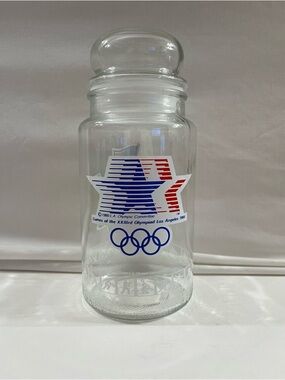 M&M'S Clear Glass Storage Jar with Red & Blue Star Logo